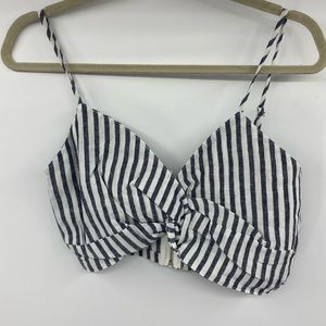 Olivaceous Linen Blend Twist Cropped Tank Size Medium New with Tag